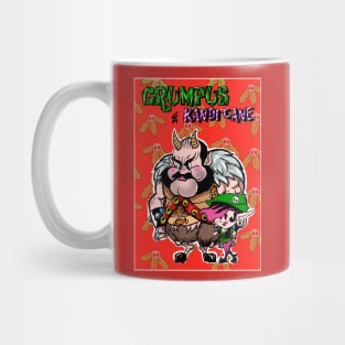 GRUMPUS and Kandi Cane with holly skulls Mug